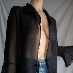 90’s Sheer Black Top
